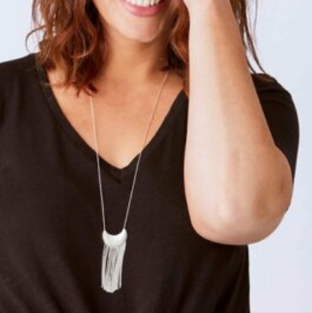 Stella & Dot Silver Fringe Necklace